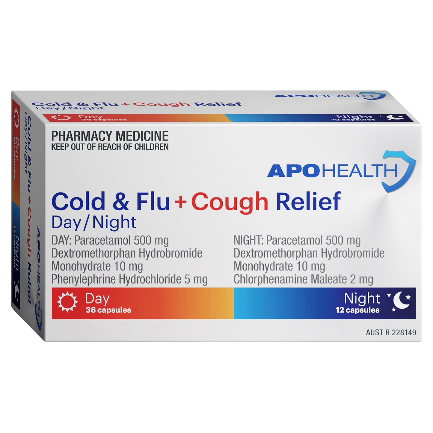 APH Cold & Flu + Cough Relief Day & Night Capsules 48