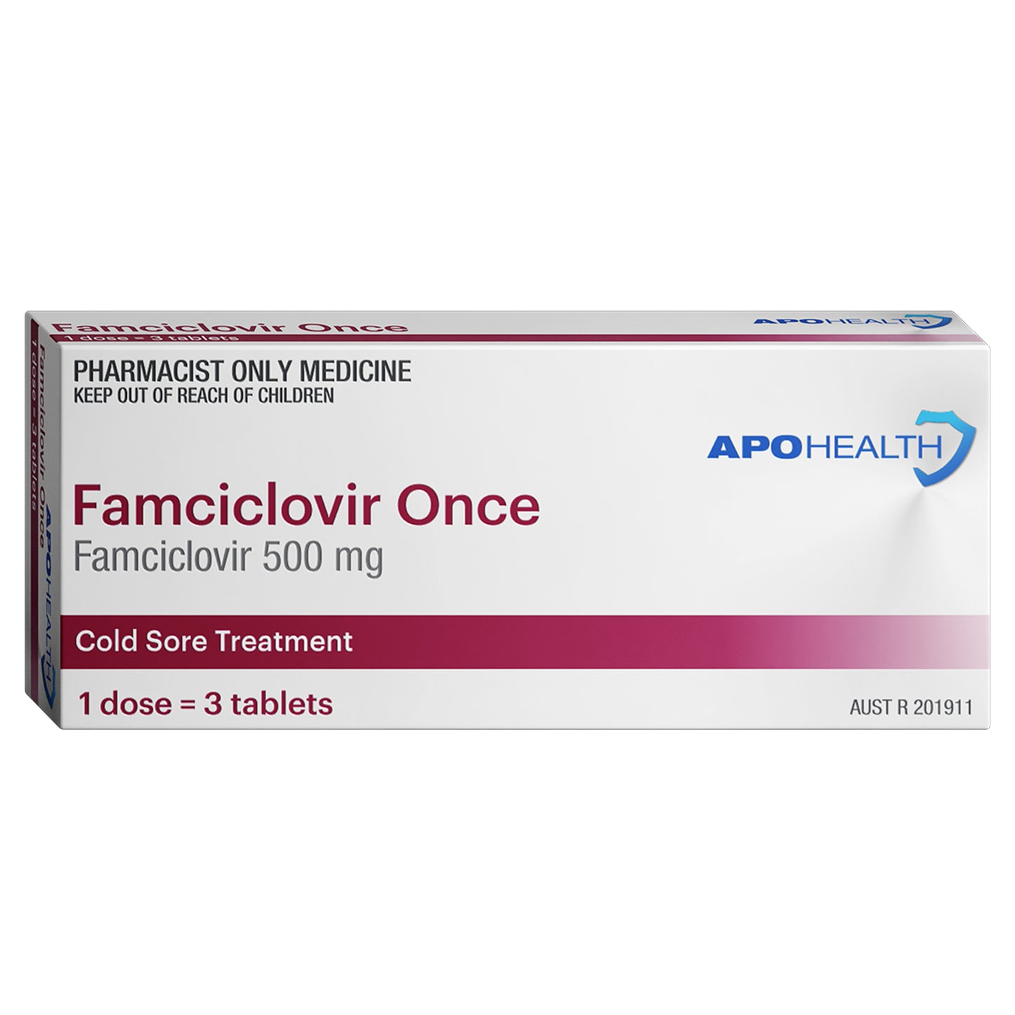 APH Famciclovir One-Dose Tablets 500mg 3