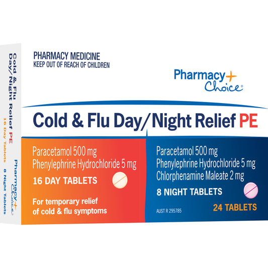Pharmacy Choice Cold & Flu Day & Night PE Tablets 24  NF