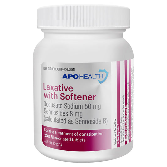 APH Laxative with Stool Softener Tablets 50mg 200