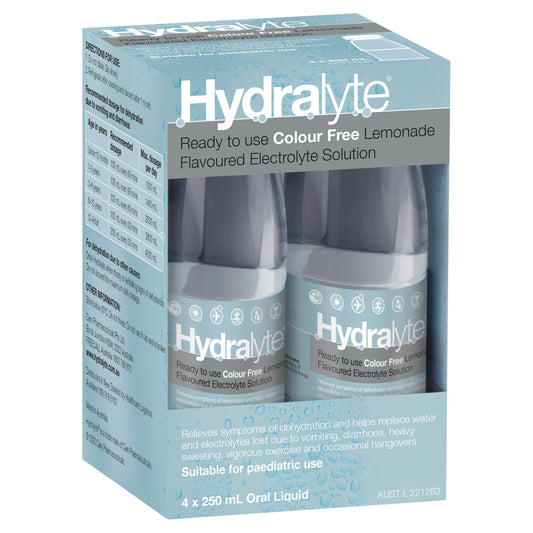 Hydralyte Liquid Cordial Free Lemonade 250mL 4