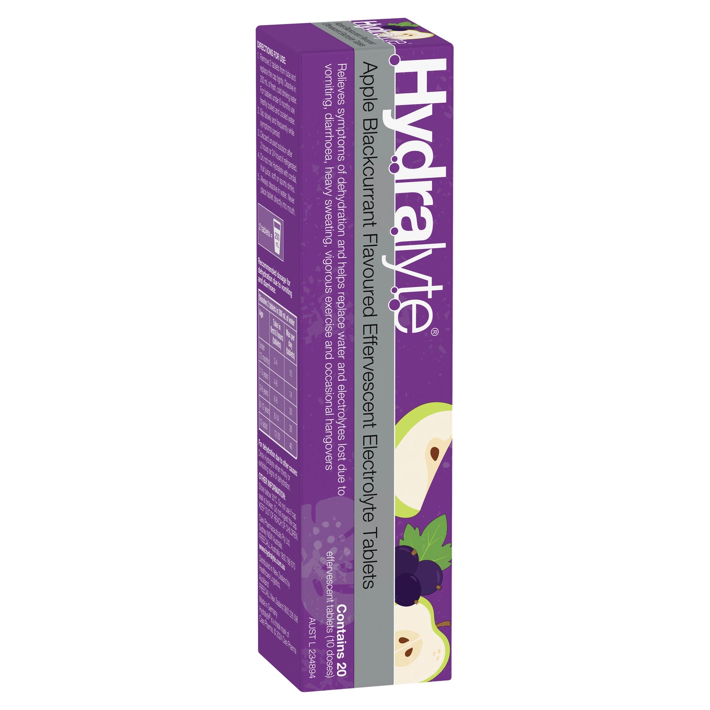 Hydralyte Effervescent Apple Blackcurrant Tablets 20