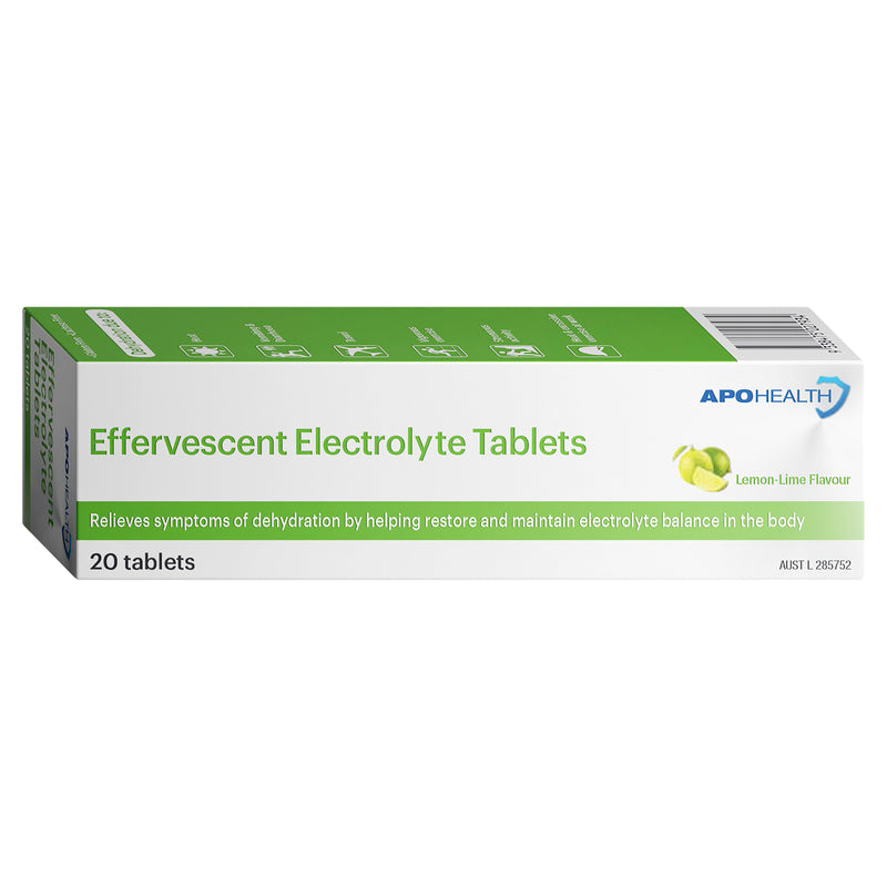 APOHEALTH Electrolyte Effervescent Lemon Lime Tablets 20