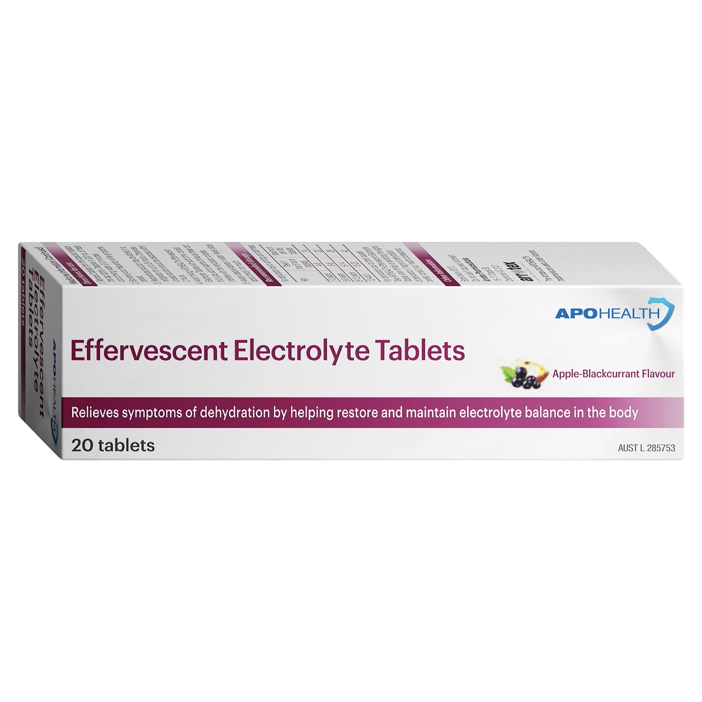 APH Electrolyte Effervescent Apple Blackcurrant Tablets 20