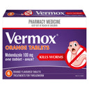 Vermox Worming Treatment 100mg Orange 6 Tablets