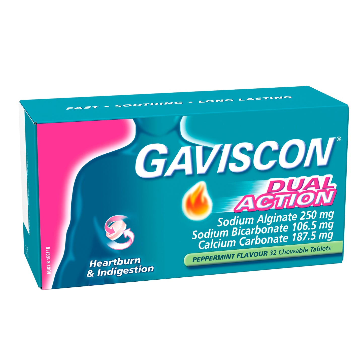Gaviscon Tablets Dual Action Peppermint 32