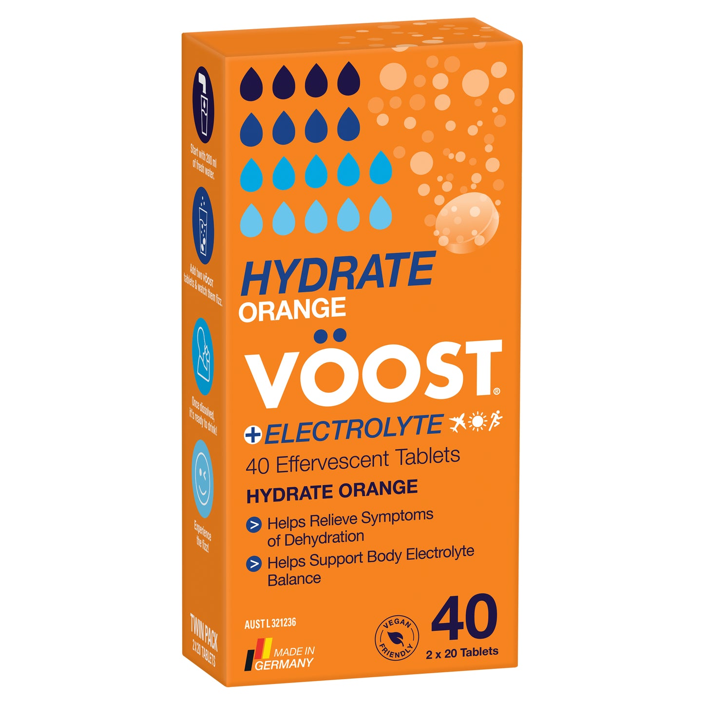 Voost Hydrate Orange Effervescent Tablets 40