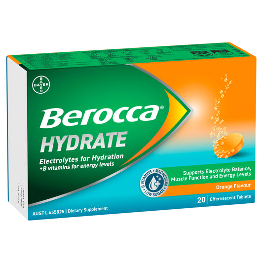 Berocca Effervescent Hydration Orange Tablets 20