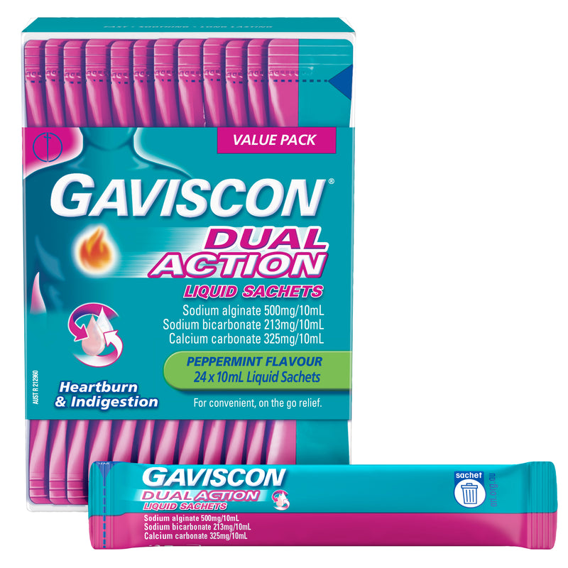 Gaviscon Liquid Dual Action Sachets 10mL 24 Pack