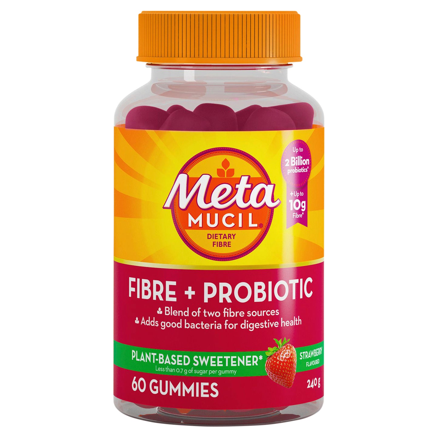Metamucil Fibre + Probiotics Strawberry Gummies 60