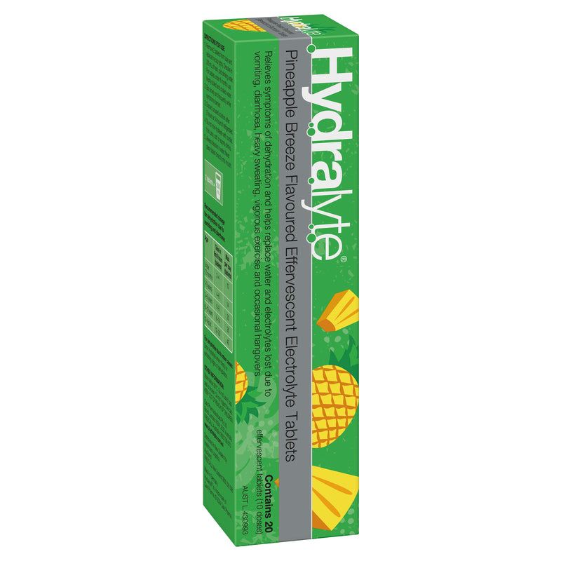 Hydralyte Effervescent Pineapple Breeze Tablets 20