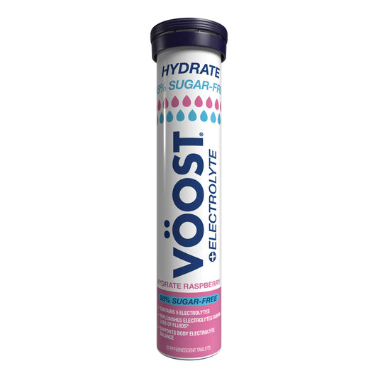 Voost Hydrate Effervescent 98% Sugar Free Raspberry Tablets 20