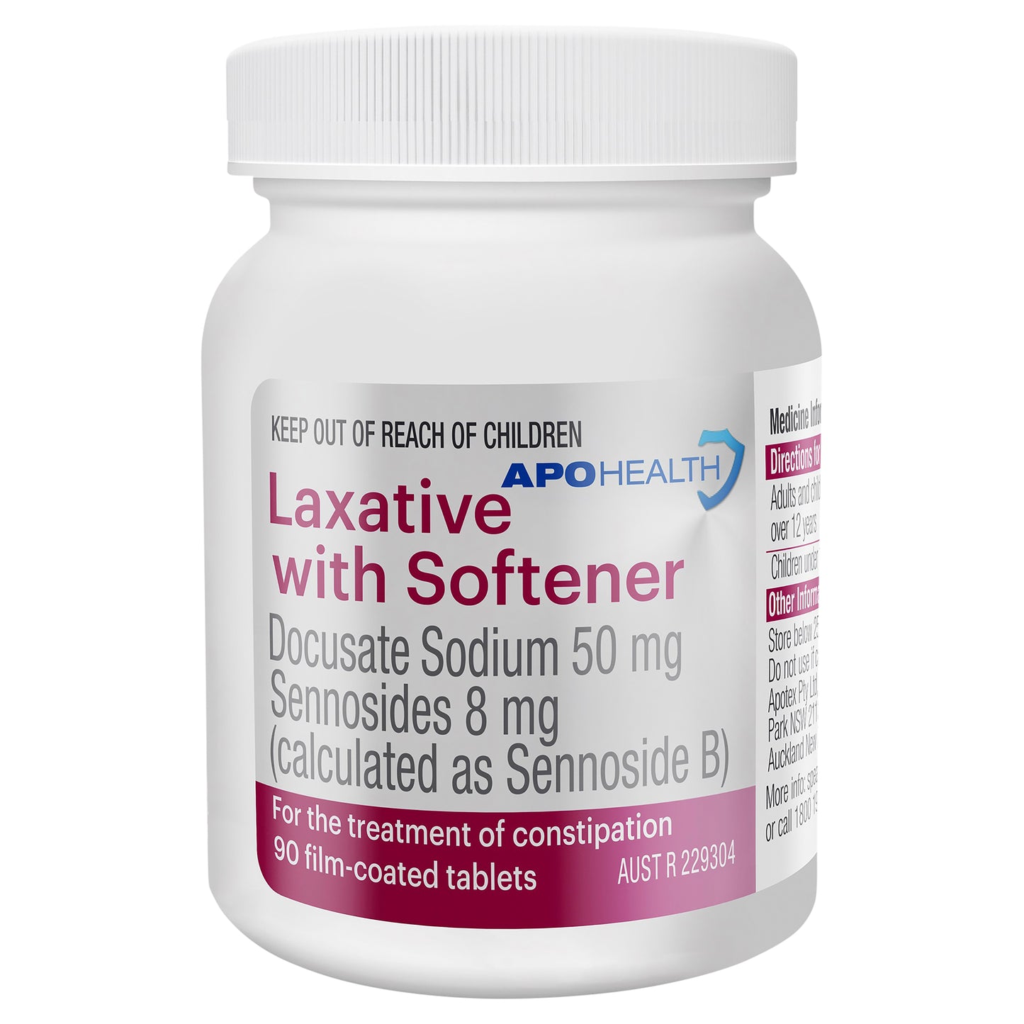 APH Laxative with Stool Softener Tablets 50mg 90