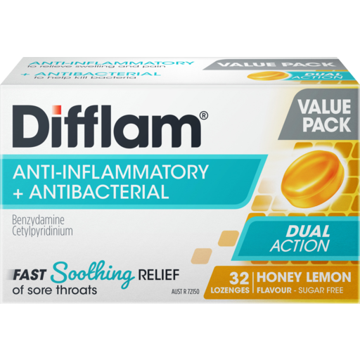 Difflam Soothing Lozenges Sore Throat Honey Lemon 32