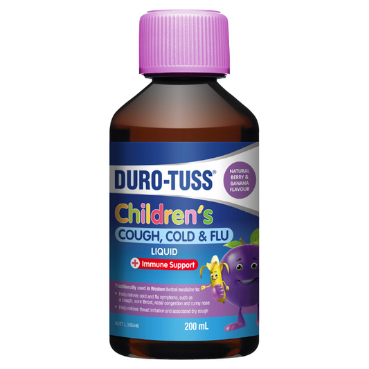 Duro-Tuss Children's Cough, Cold & Flu Liquid + Immune Support 200mL