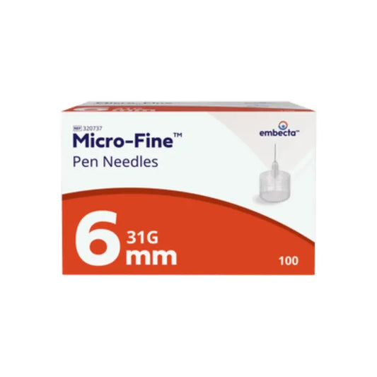 BD Micro-Fine  Pen Needles 31 Gauge 6 mm Box of 100 (needle only)