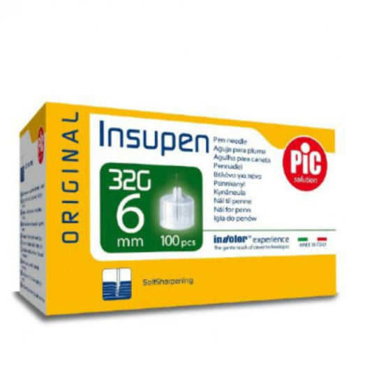 Insupen Insulin Pen Needles 32 Gauge 6 mm Box of 100