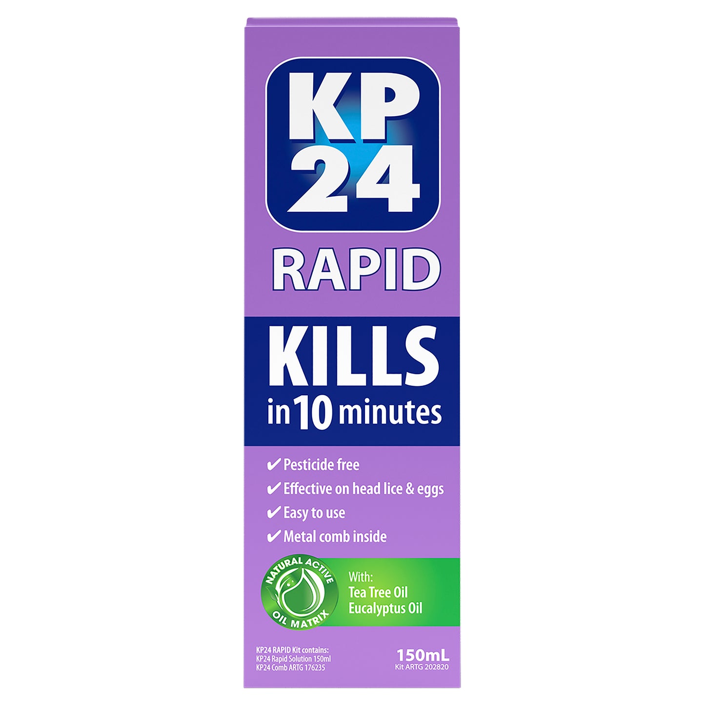 KP24 Head Lice Rapid 150 mL with Comb