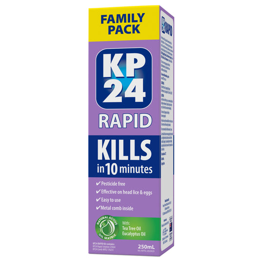 KP24 Head Lice Rapid Family Pack 250mL with Comb