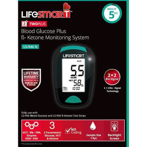 LifeSmart Blood Glucose & Ketone Monitoring Device (Blutooth)