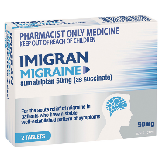 Imigran Migraine 50mg Tablets 2 (S3)