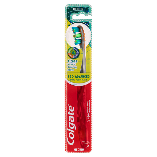 Colgate 360 Advanced Medium Toothbrush 1pk x12