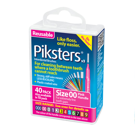 Piksters Size 00 Pink Interdental Brushes 40pk