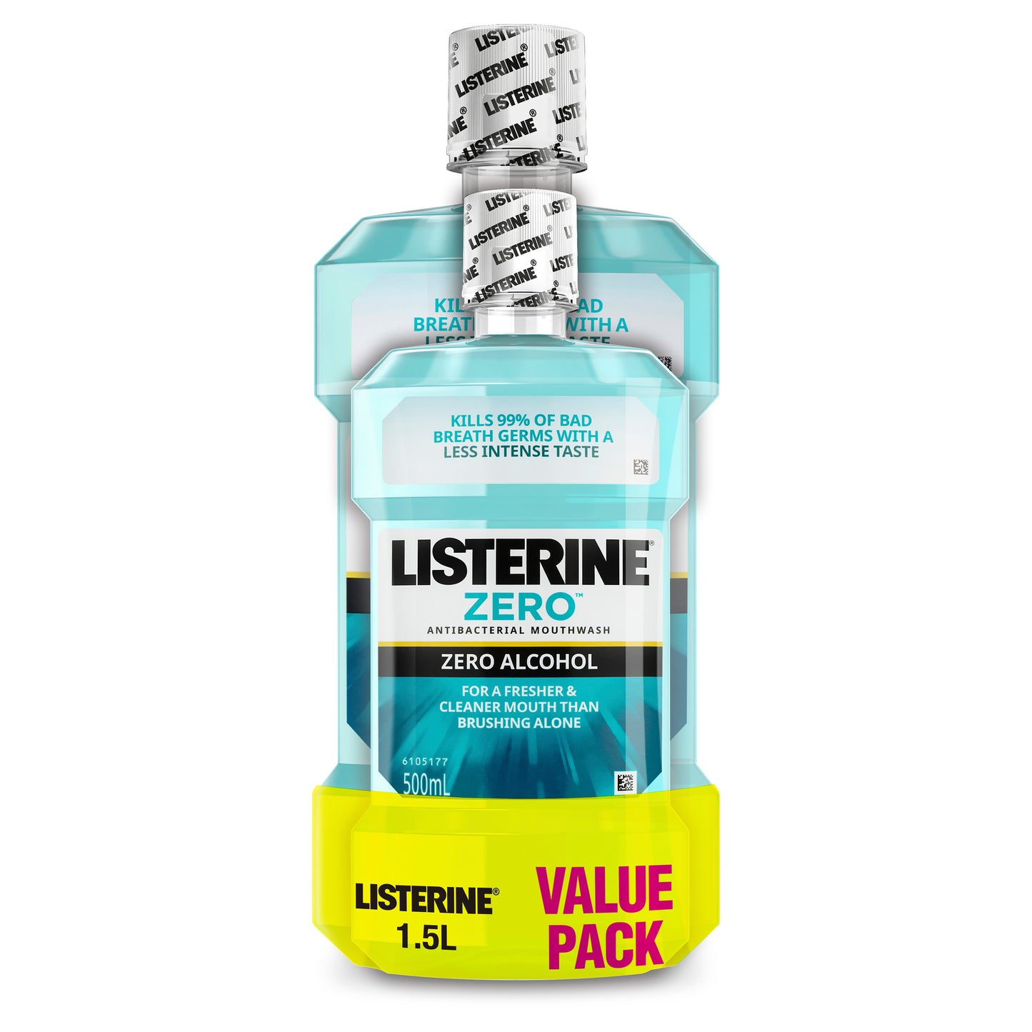 Listerine Zero Alcohol Mouthwash 1L + 500ml