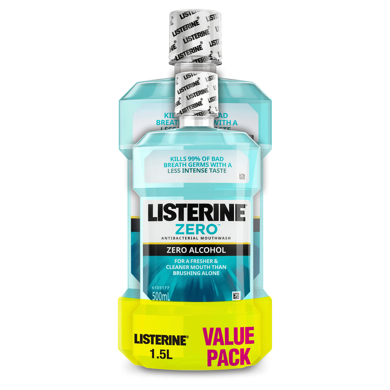 Listerine Zero Alcohol Mouthwash 1L + 500ml
