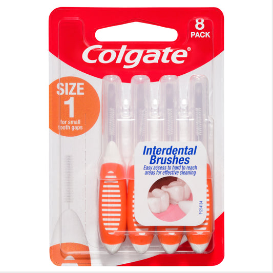 Colgate Interdental Brush Size 1 Soft 8pk x6