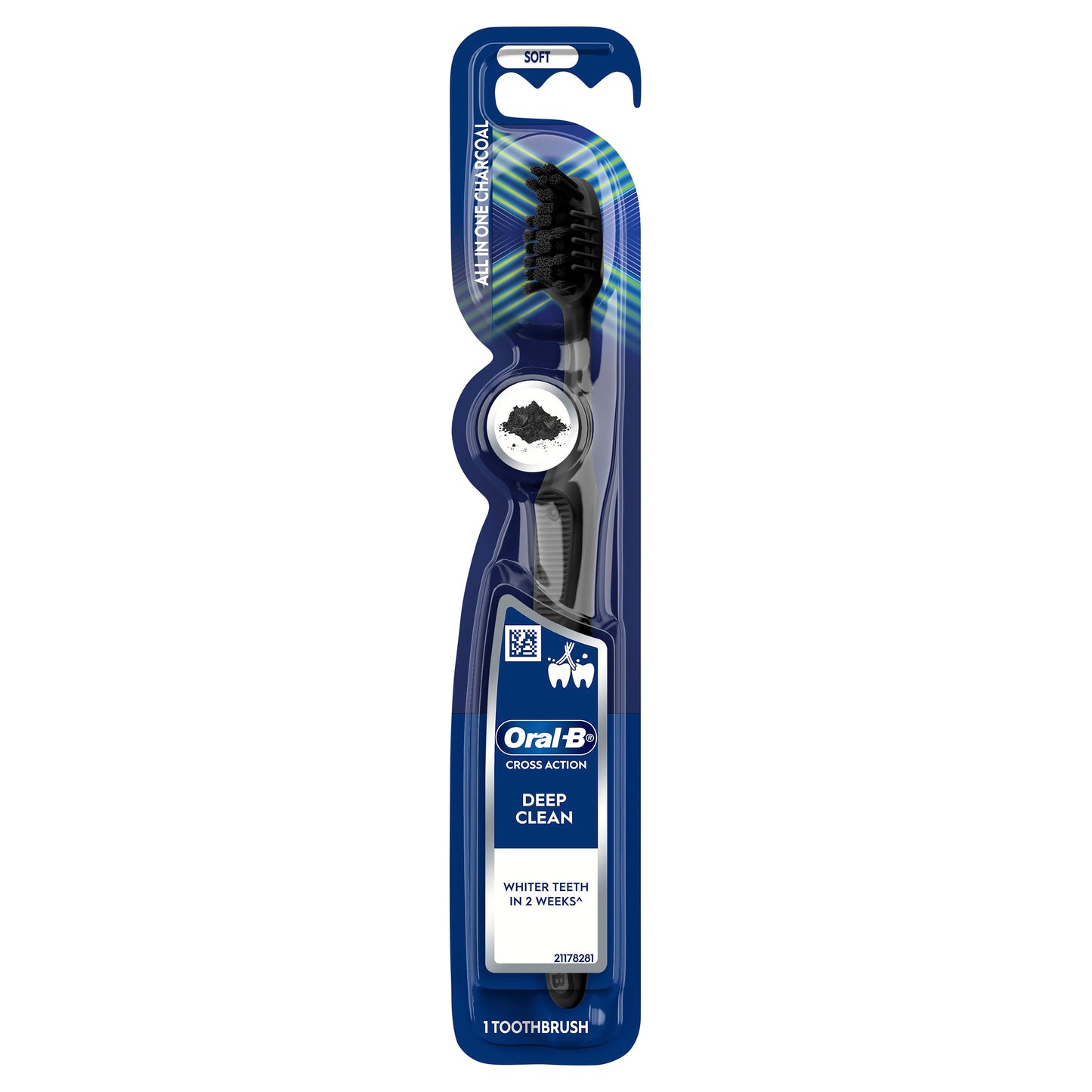 Oral-B Charcoal CrossAction Manual Toothbrush 1pk x6