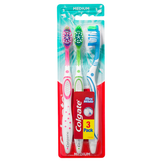 Colgate Max White Toothbrush Medium 3pk x6