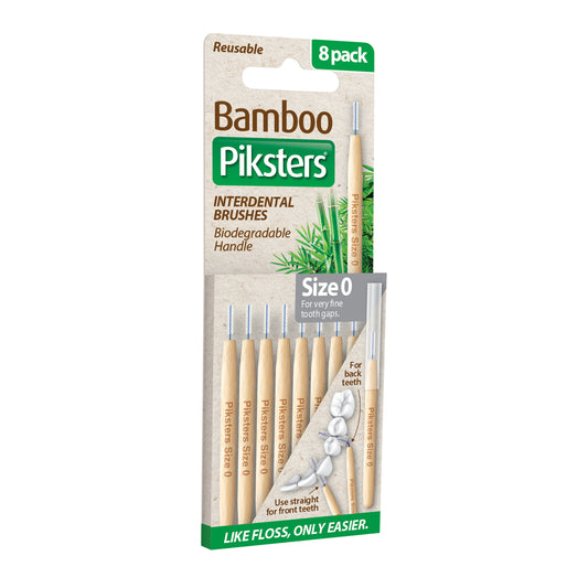 Piksters Bamboo Interdental Brushes Size 0 8pk