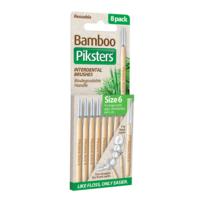 Piksters Bamboo Interdental Brushes Size 6 8pk
