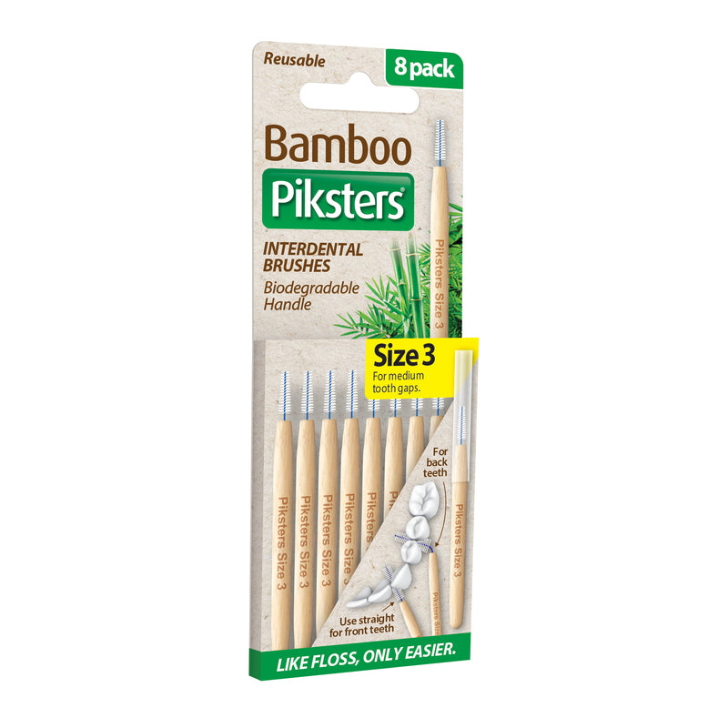 Piksters Bamboo Interdental Brushes Size 3 8pk