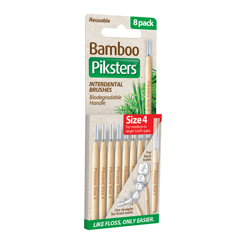 Piksters Bamboo Interdental Brushes Size 4 8pk