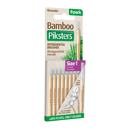 Piksters Bamboo Interdental Brushes Size 1 8pk