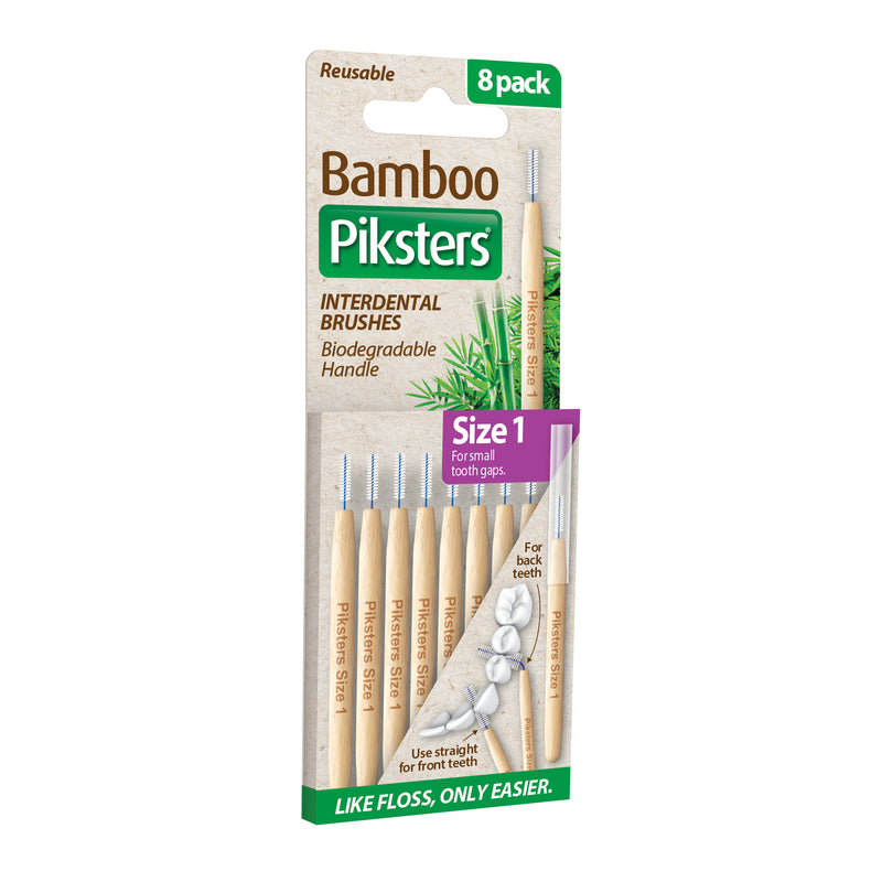 Piksters Bamboo Interdental Brushes Size 1 8pk