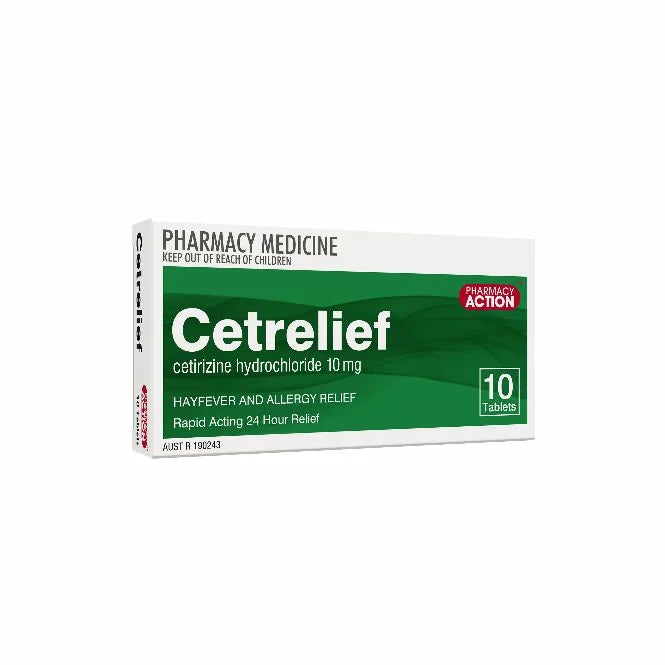 Pharmacy Action Cetrelief Cetirizine 10mg Tablets 10