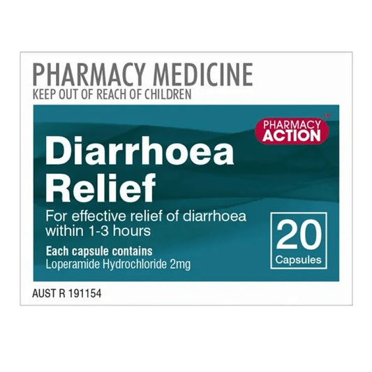 Pharmacy Action Diarrhoea Relief Capsules 20