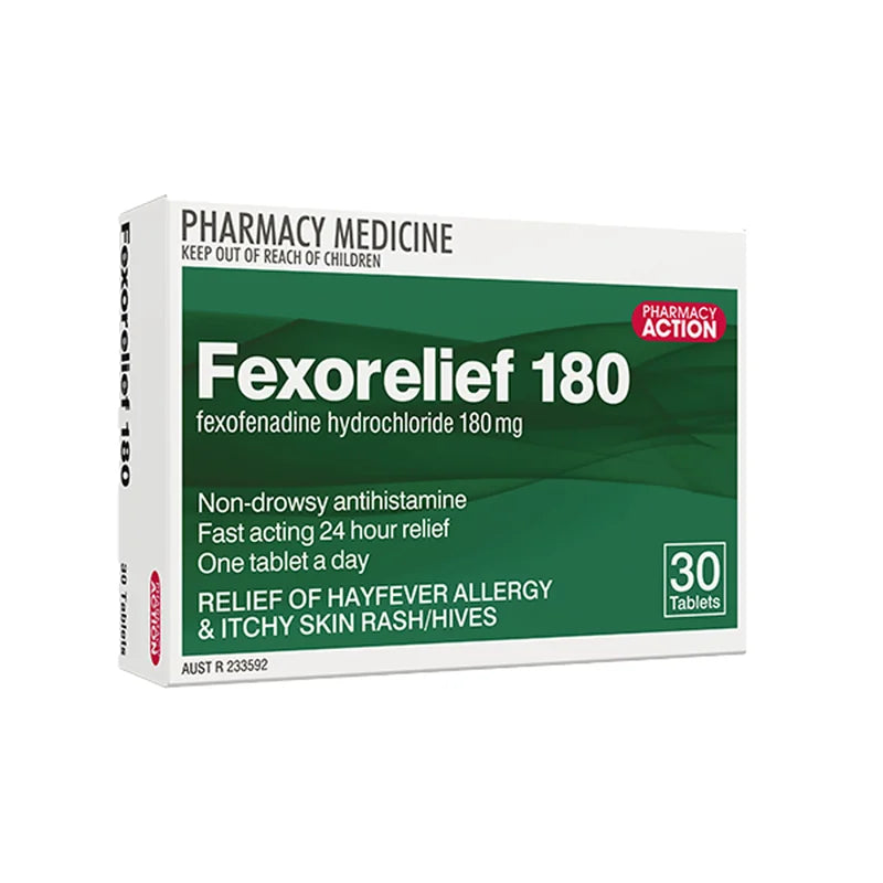 Pharmacy Action Fexorelief Fexofenadine 180mg Tablets 30