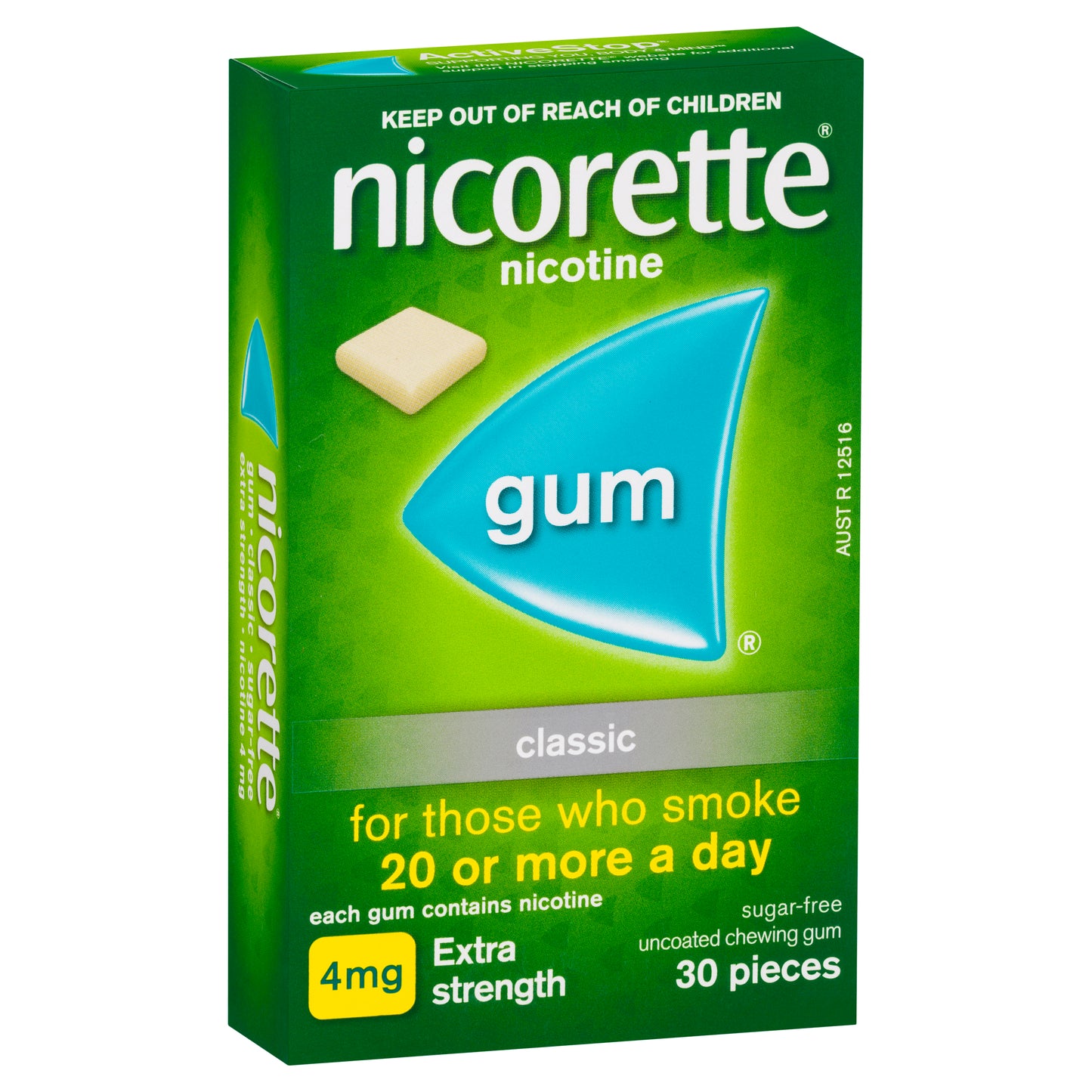 Nicorette Gum Classic Extra Strength 30 Pack