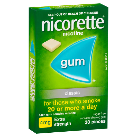Nicorette Gum Classic Extra Strength 30 Pack