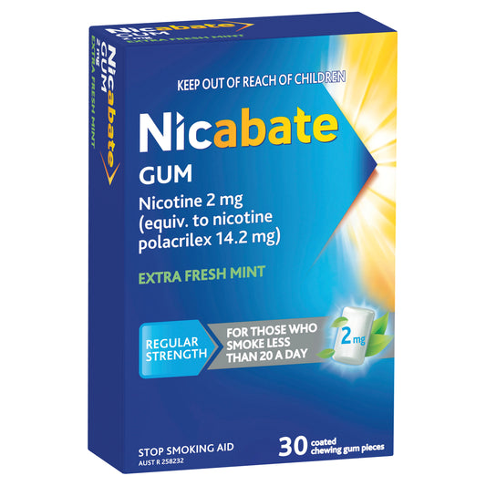 Nicabate Gum Extra Freshmint 2 mg 30 Pack