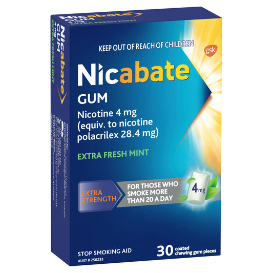 Nicabate Gum Extra Freshmint 4 mg 30 Pack