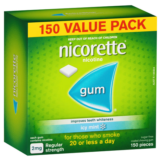 Nicorette Gum Icy Mint 2 mg 150 Pack