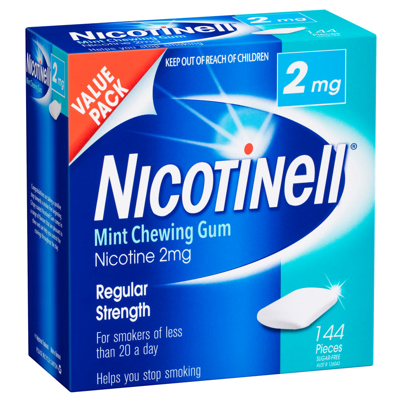 Nicotinell Mint Nicotine Chewing Gum 2mg Regular Strength 144 Pack