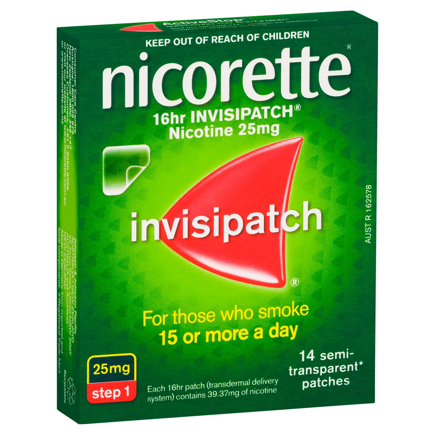 Nicorette 16hr InvisiPatch Step 1 25 mg 14 Pack