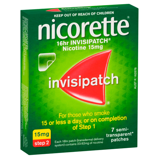 Nicorette 16hr InvisiPatch Step 2 15 mg 7 Pack