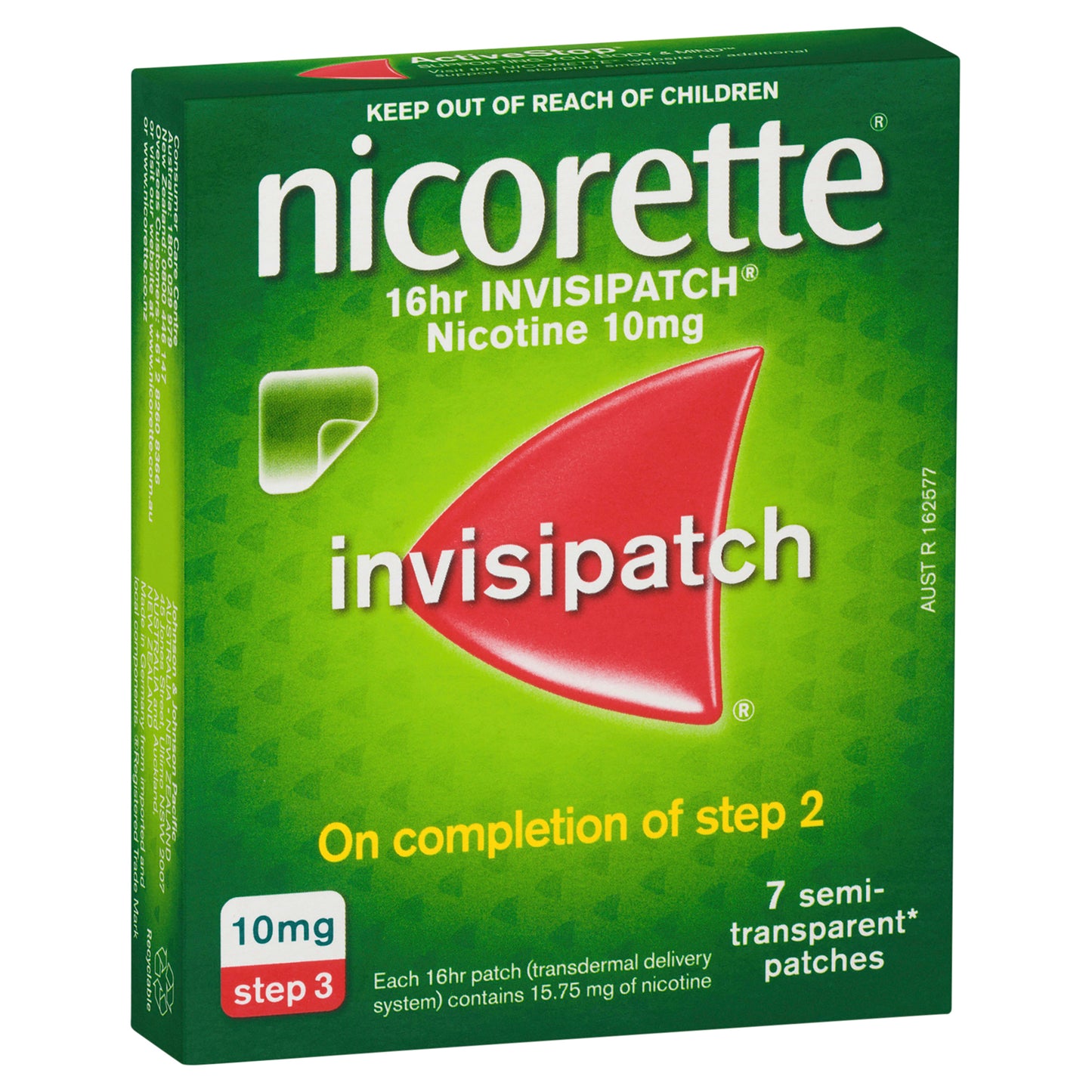 Nicorette 16hr InvisiPatch Step 3 10 mg 7 Pack